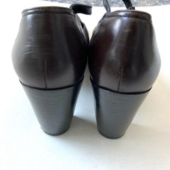 Vintage Robert Clergerie Black Brown Pointed Toe Ankle Strap Heels 10.5 - Picture 9 of 11